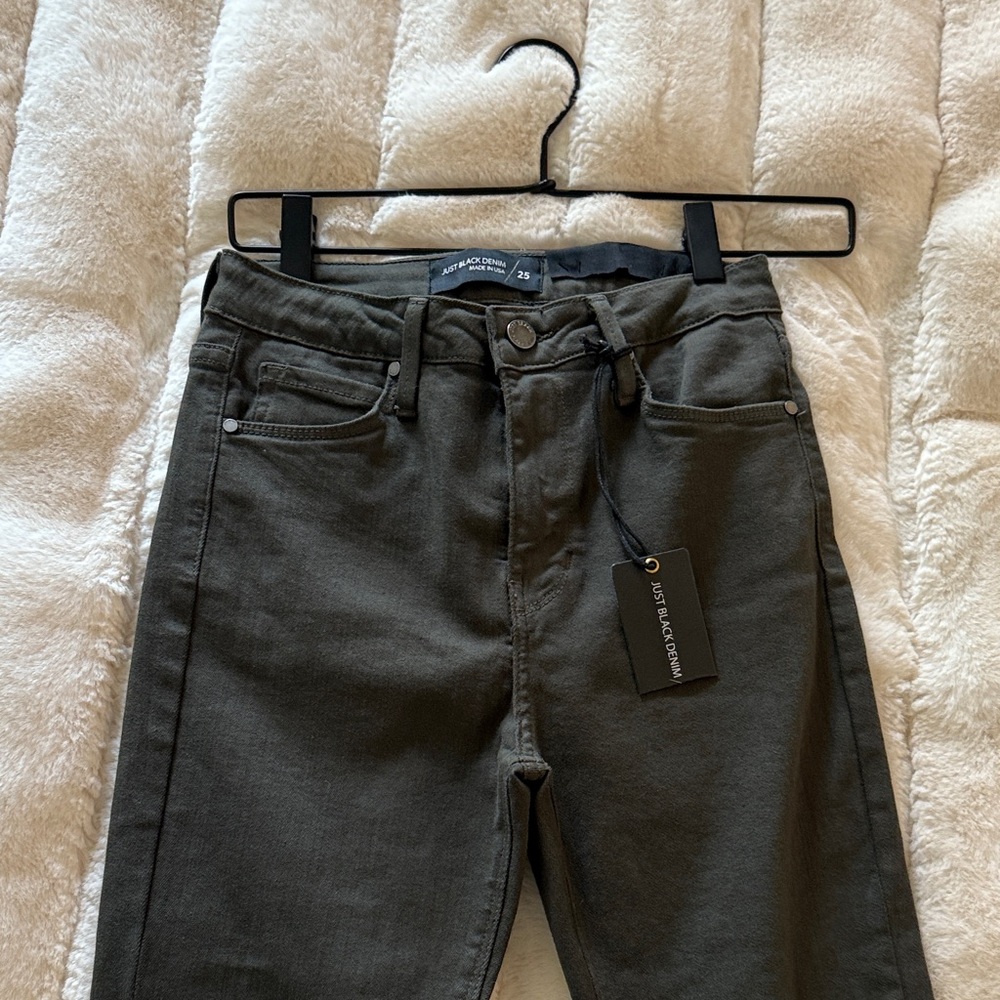 Just Black Olive Green High-Rise Jeans